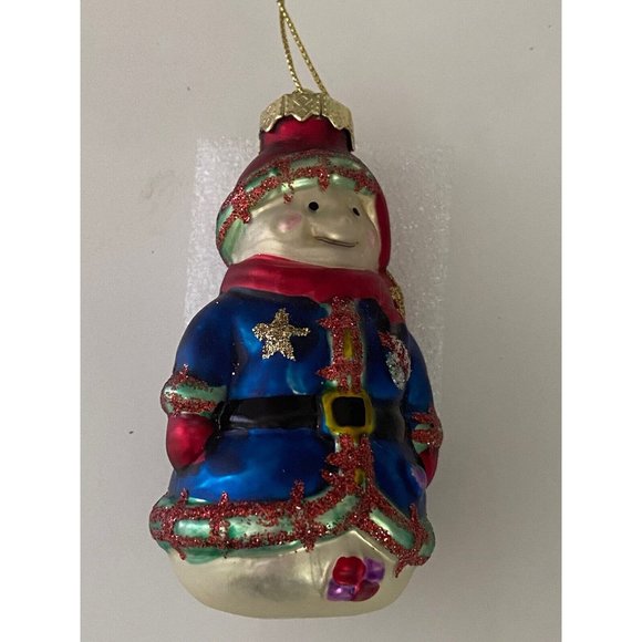 Vintage Painted Ornament Old Blown Glass German Snow Man Figure Like Santa EUC - Picture 7 of 14